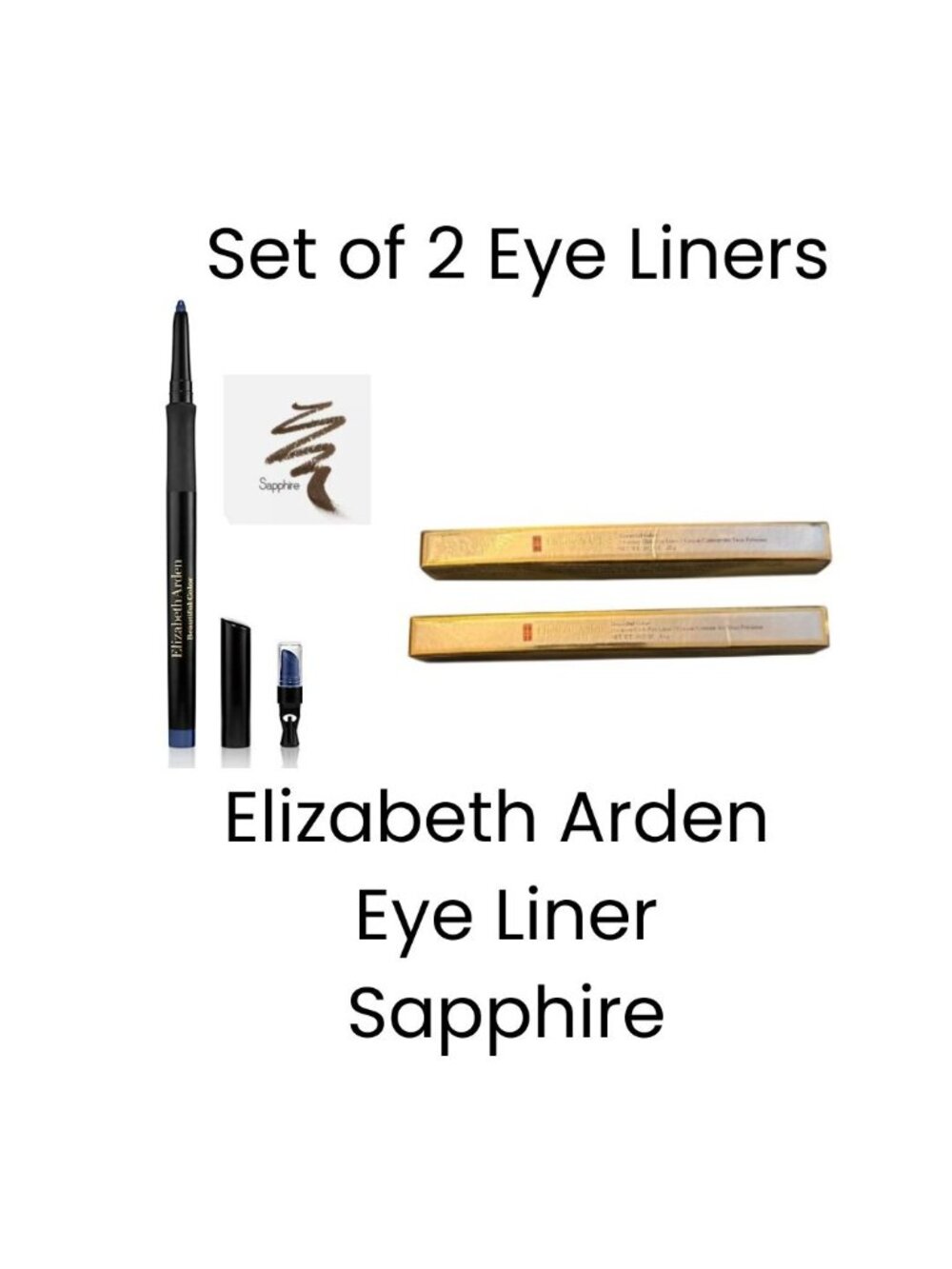 2 Elizabeth Arden Eyeliner Sapphire 04 Beautiful Color Precision Glide Set of 2
